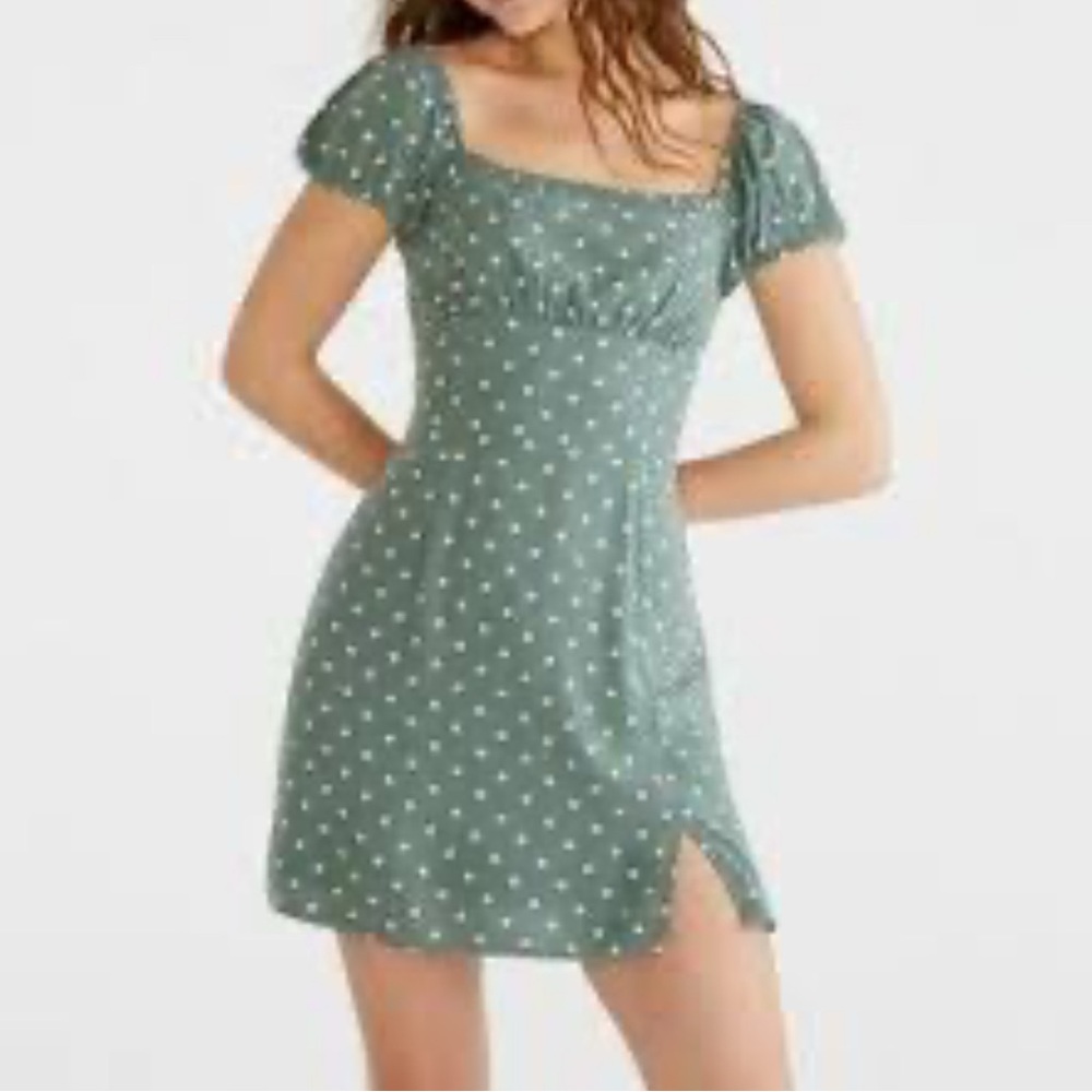 Aeropostale Green Polka Dot Mini Dress